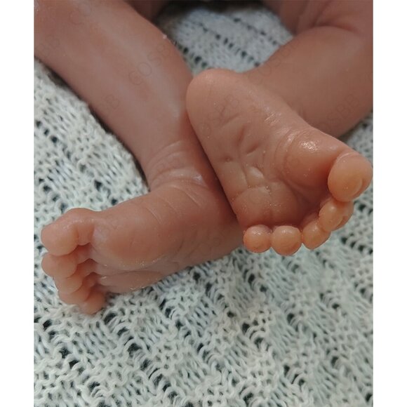 45cm Brown Skin 6.82lbs Full Body Silicone Newborn Baby Reborn Baby Dolls Girl - Picture 8 of 10